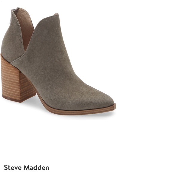 NEW Steve Madden Cedar Grey Suede Bootie - Picture 2 of 7